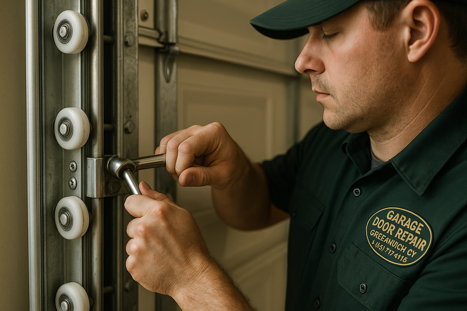 Garage Door Track Repair in East Kingston